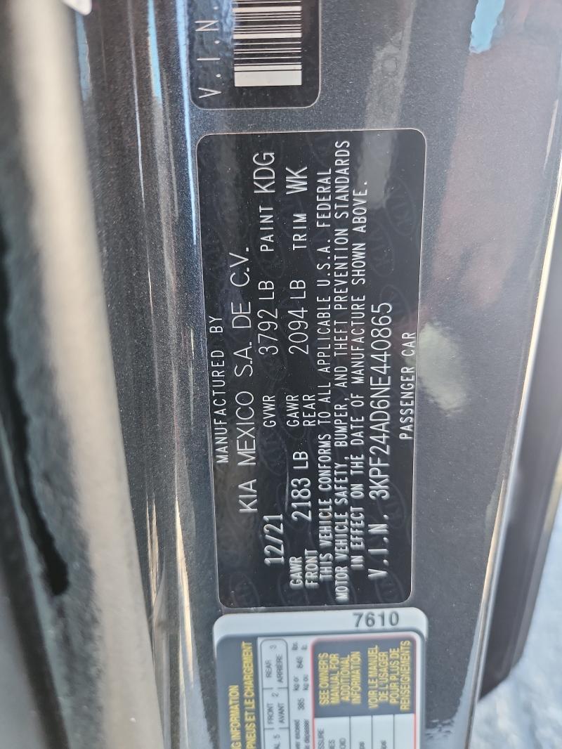 2022 KIA Forte fe