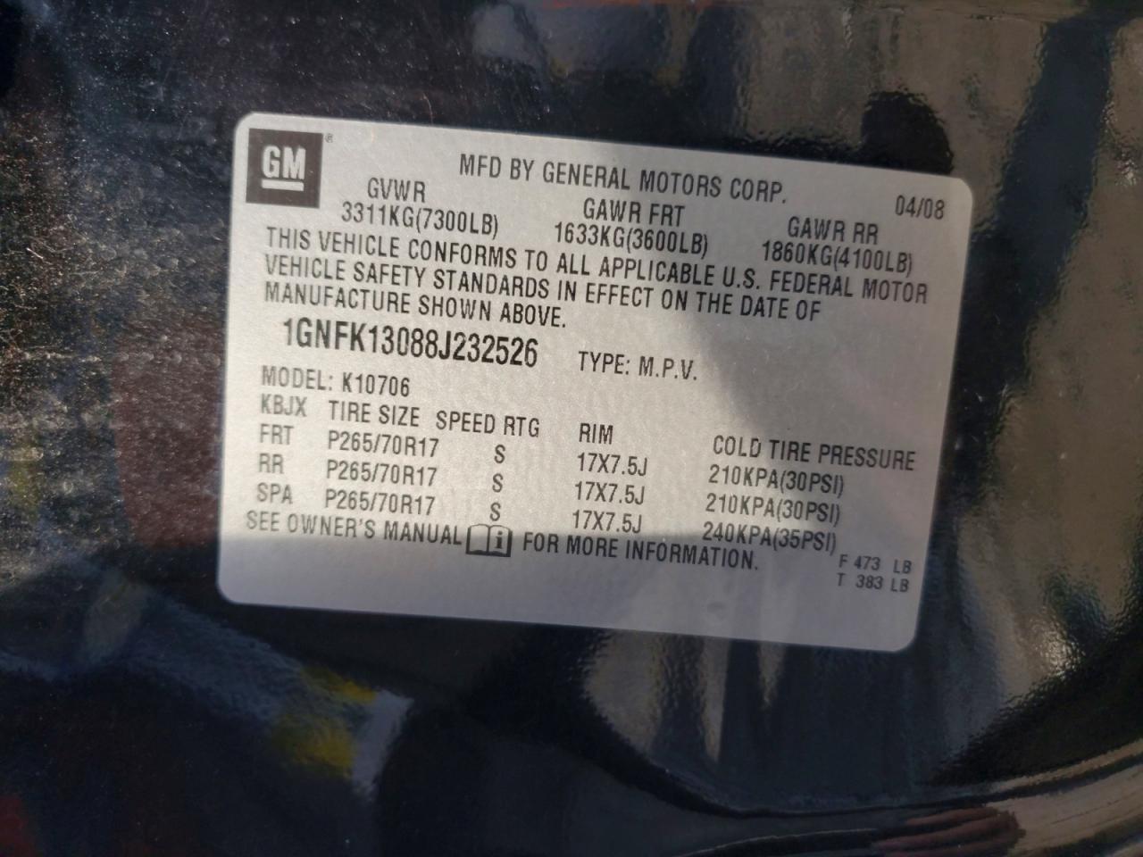 2008 Chevrolet Tahoe K1500