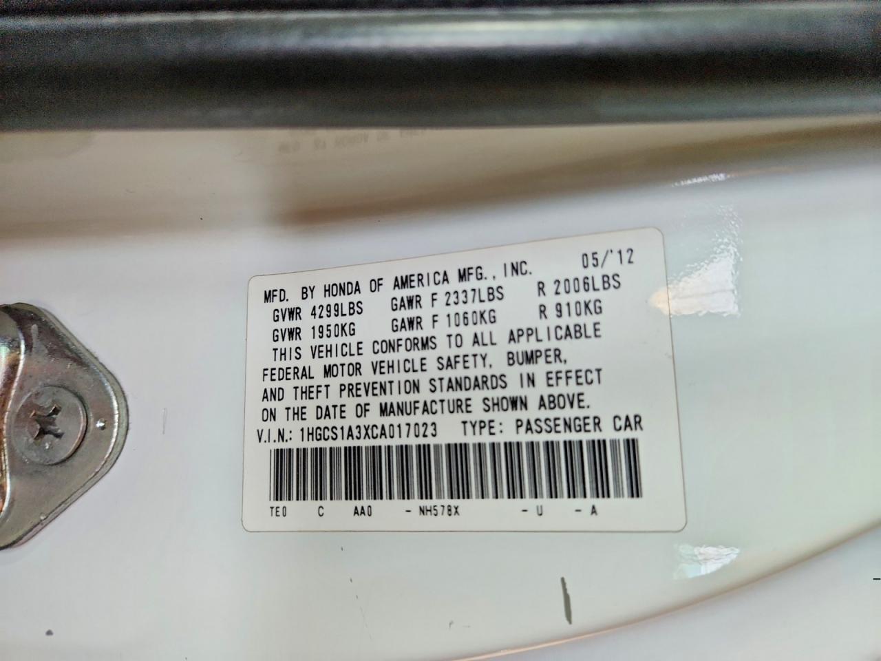 2012 Honda Accord lx