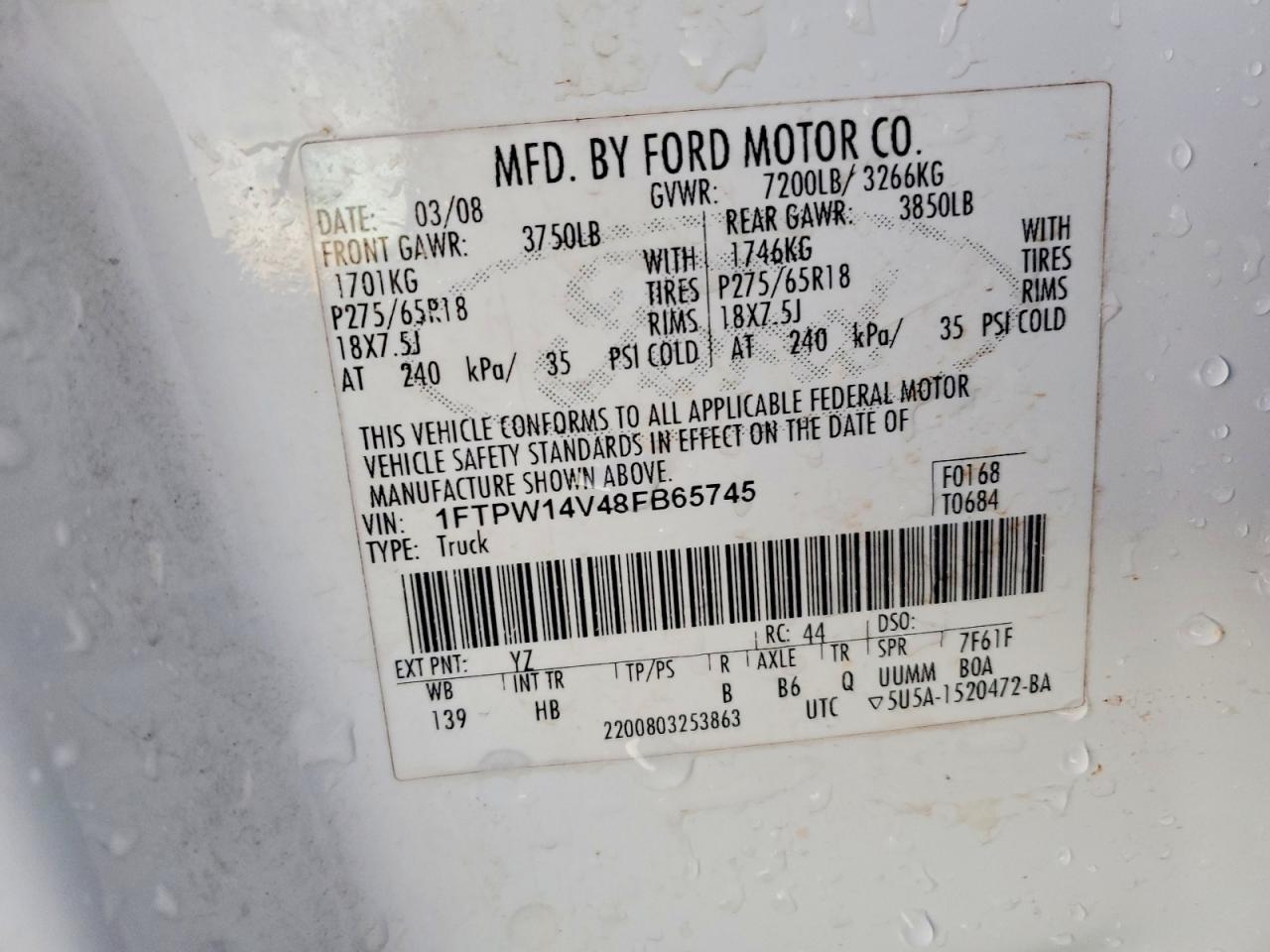 2008 Ford F150 Supercrew