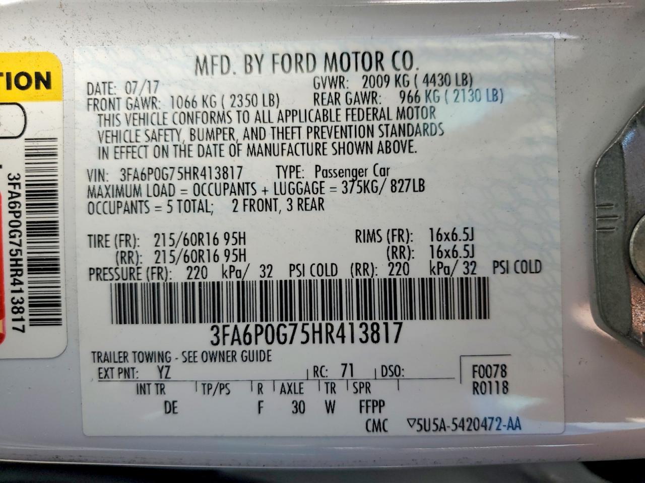 2017 Ford Fusion s