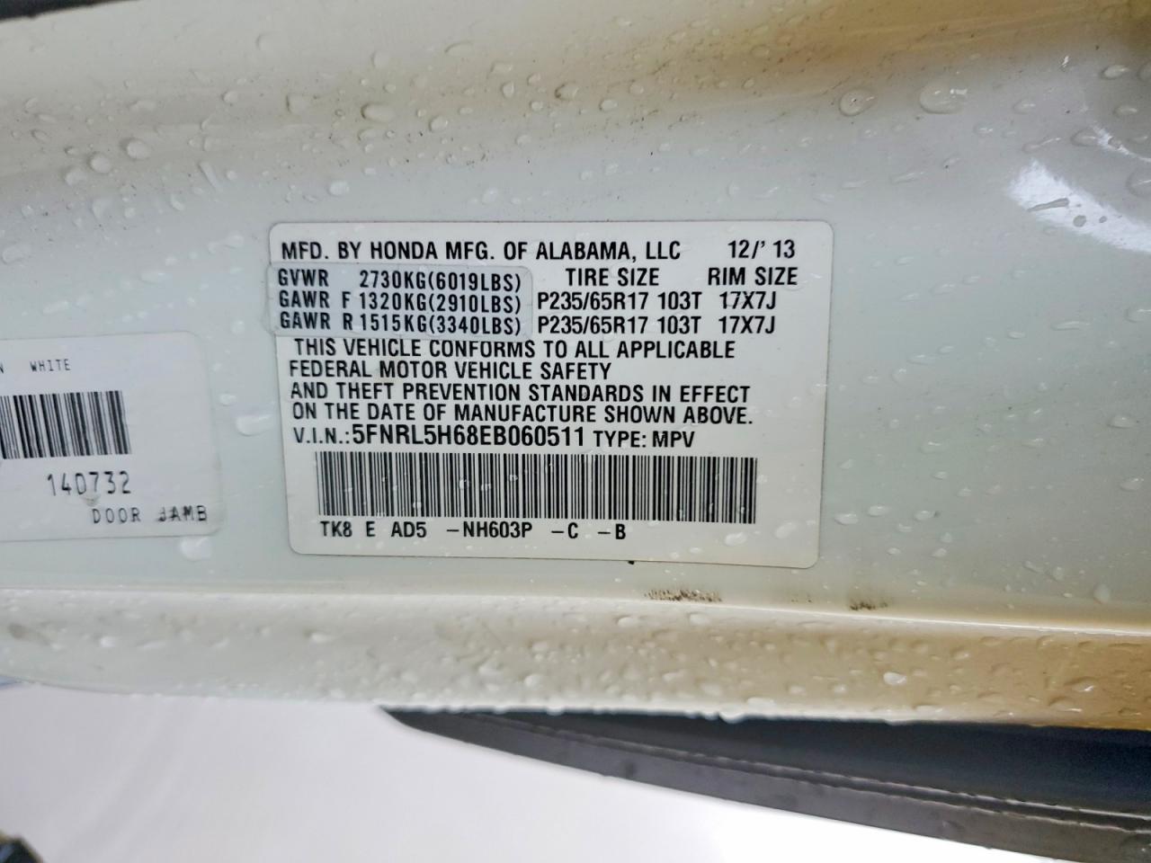2014 Honda Odyssey exl
