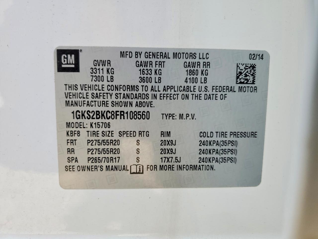 2015 GMC Yukon slt