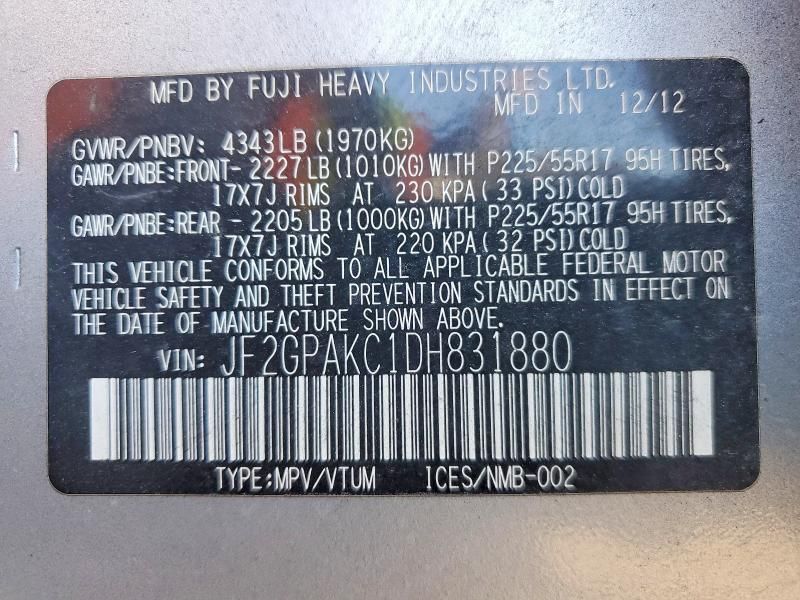 2013 Subaru Xv Crosstrek 2.0 Limited