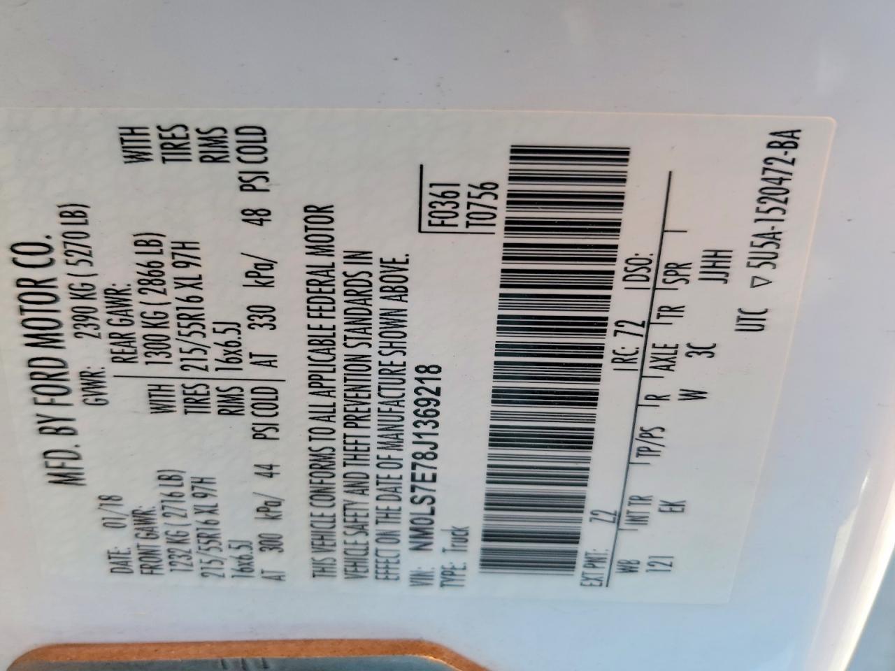 2018 Ford Transit Connect Delivery Van