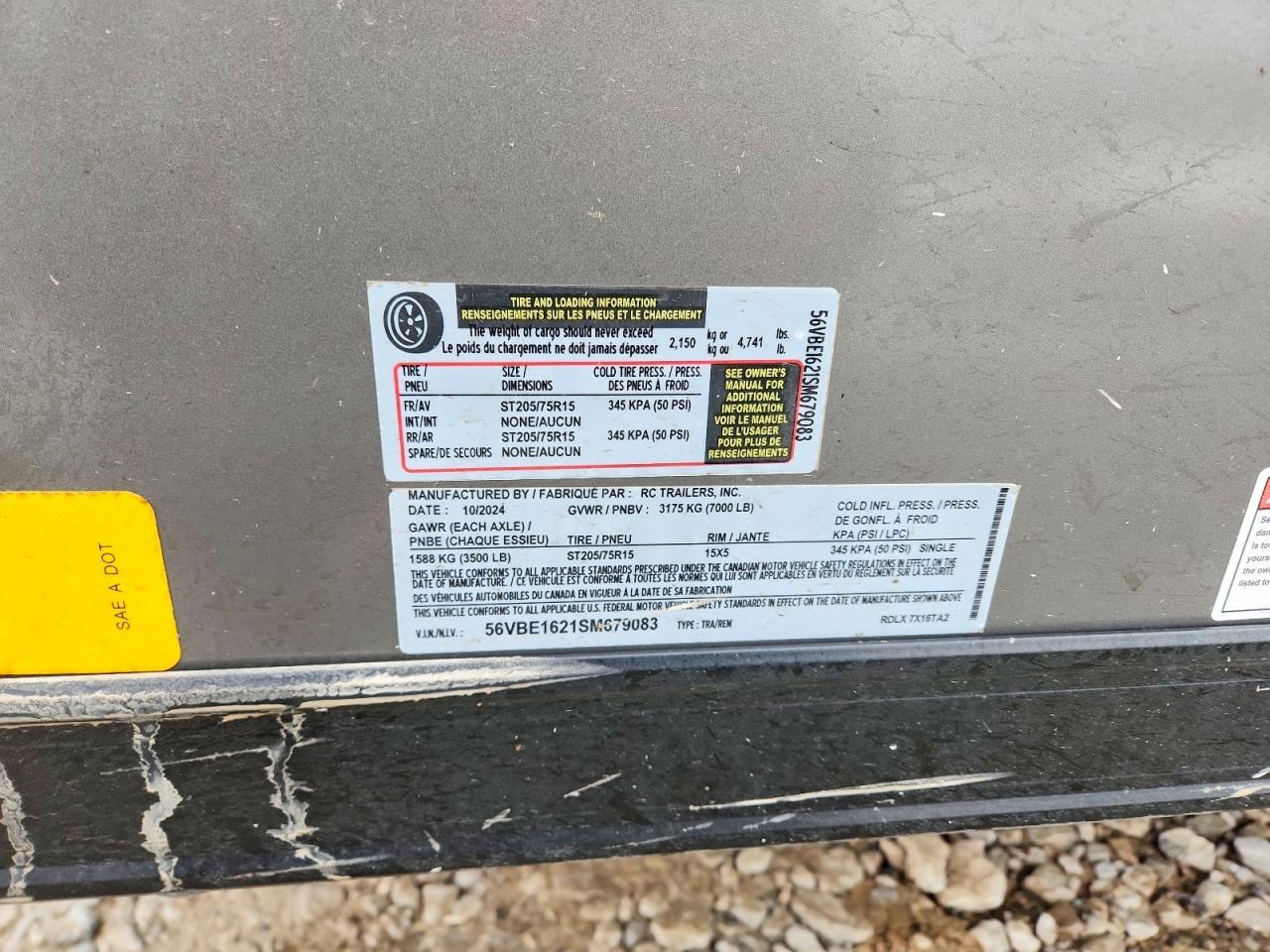 2024 RC Rdlx 7X16TA2 Enclosed Cargo Trailer