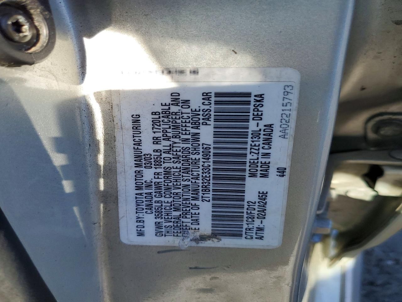 2003 Toyota Corolla ce