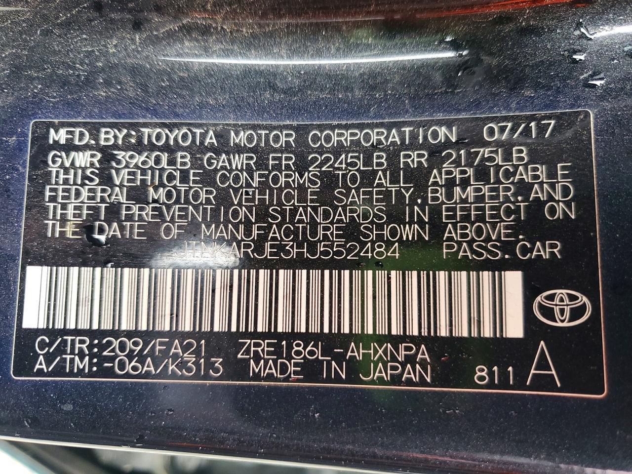 2017 Toyota Corolla im Base