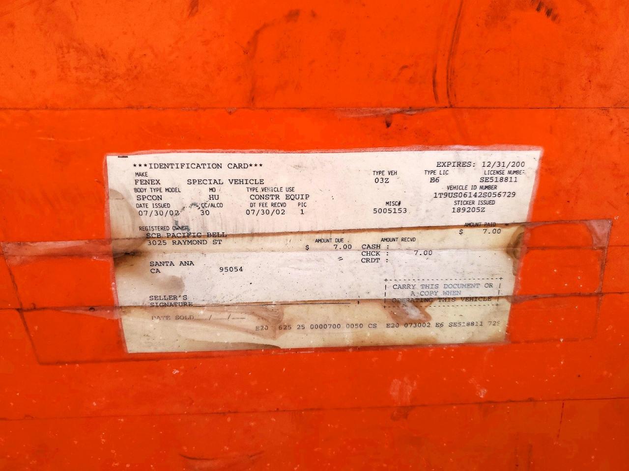 2002 Fexex 2002 Fenex Arrow Board Trailer