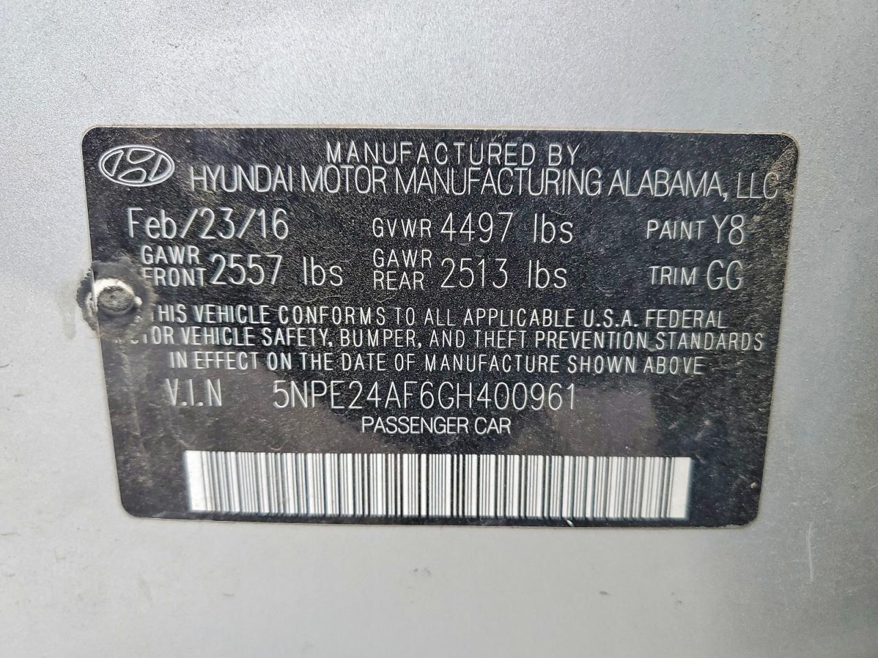 2016 Hyundai Sonata se