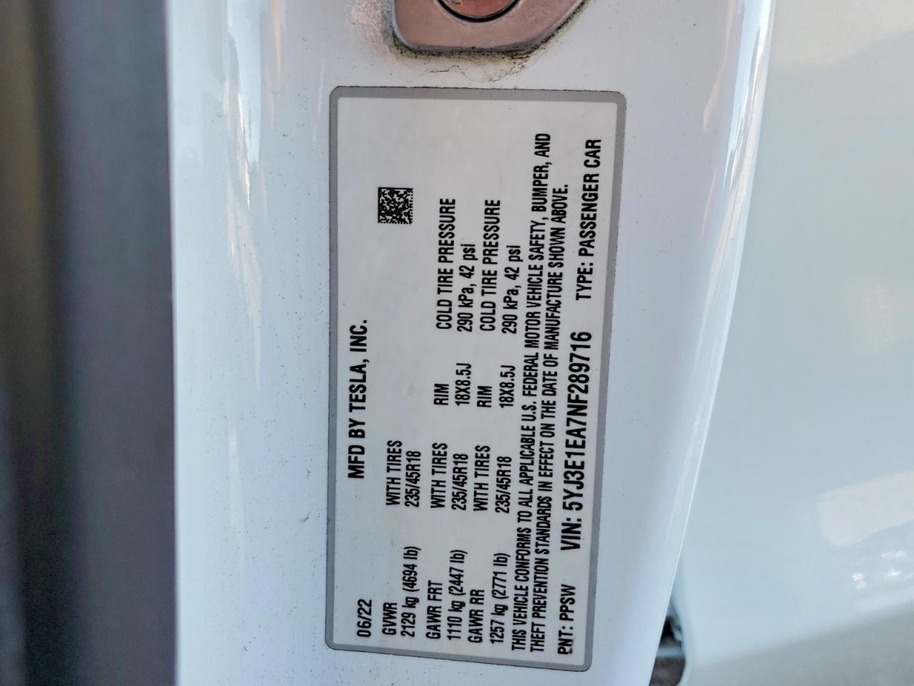 2022 Tesla Model 3