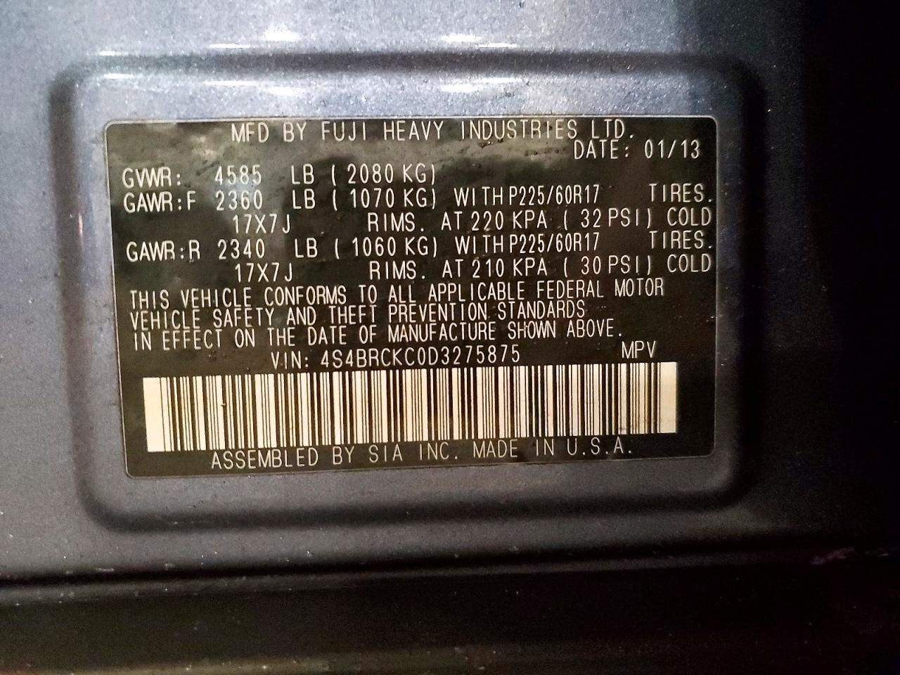 2013 Subaru Outback 2.5i Limited