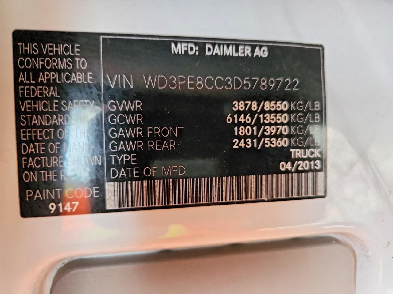 2013 Mercedes-Benz 2013 Mercedes Benz Sprinter 2500 Delivery Van