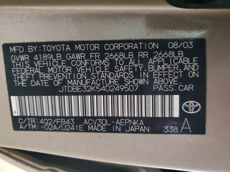 2004 Toyota Camry le