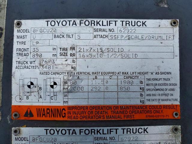 2014 Toyt Forklift