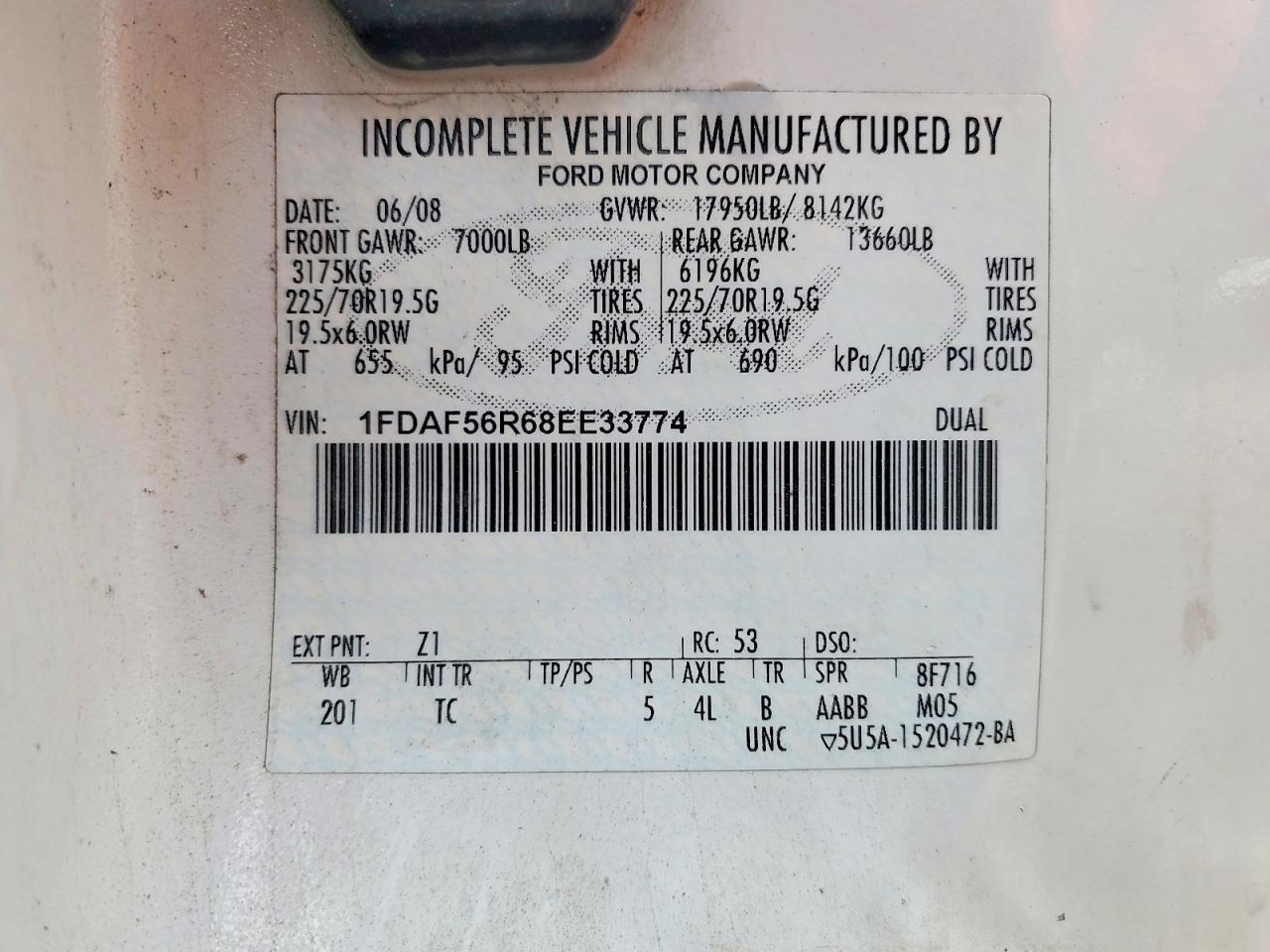2008 Ford F550 Super Duty BOX Truck