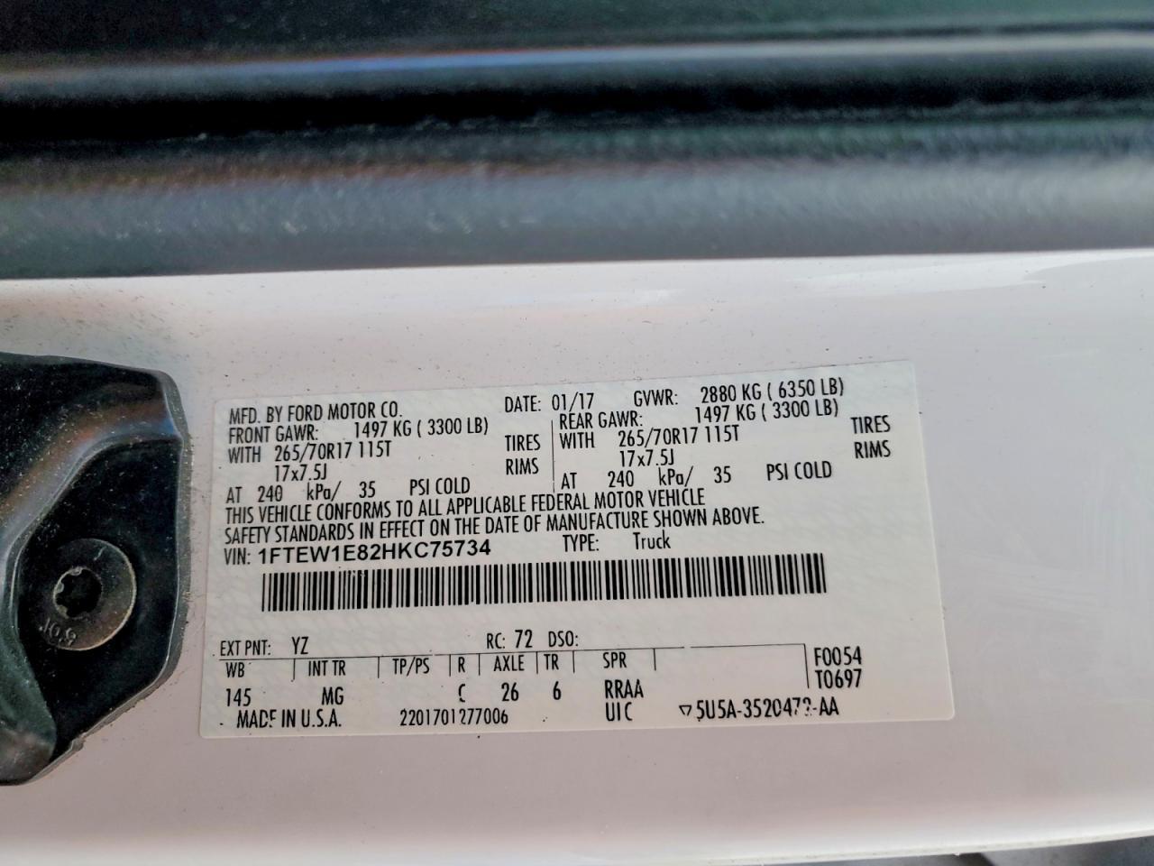 2017 Ford F150 Supercrew