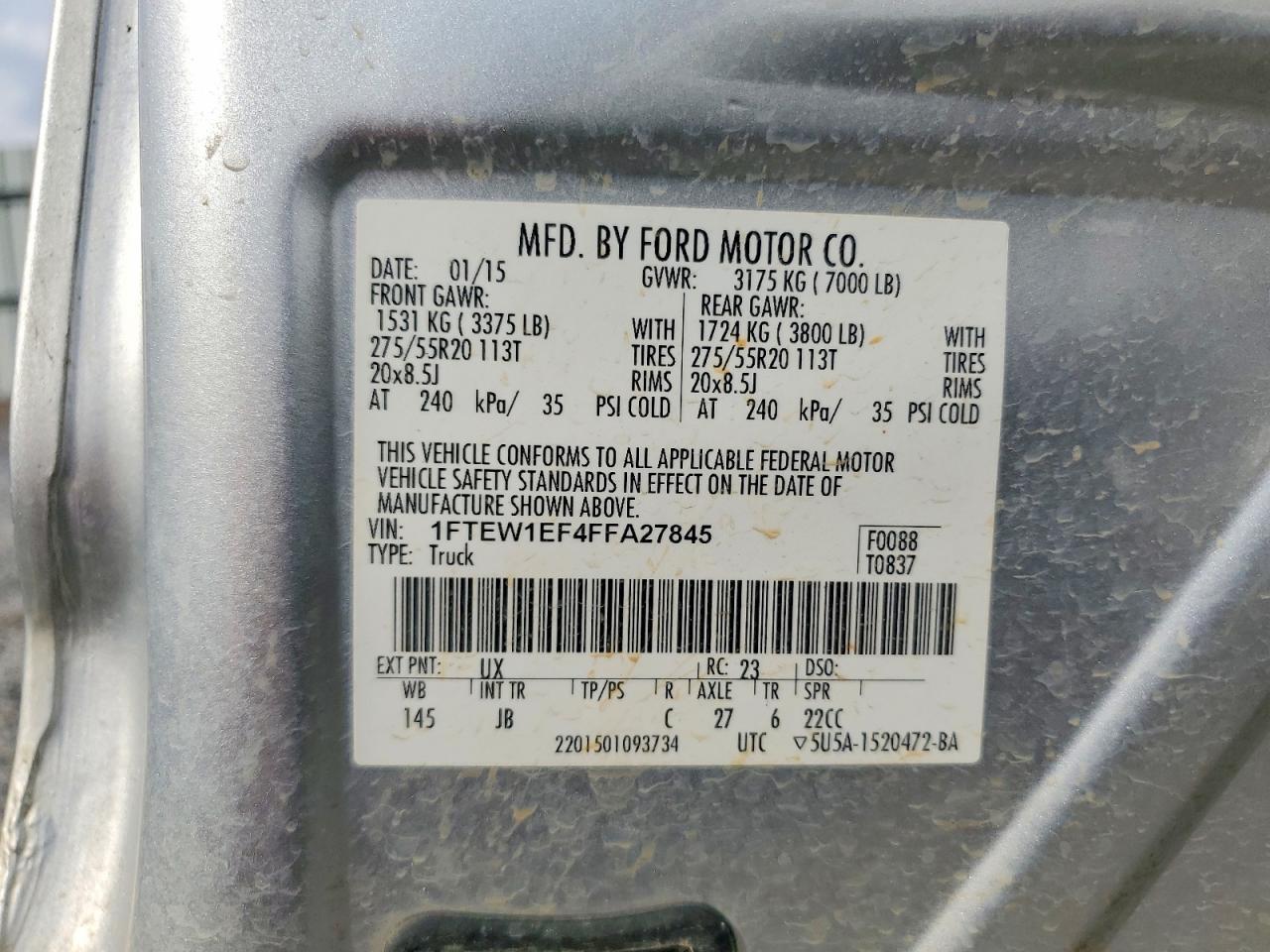2015 Ford F150 Supercrew