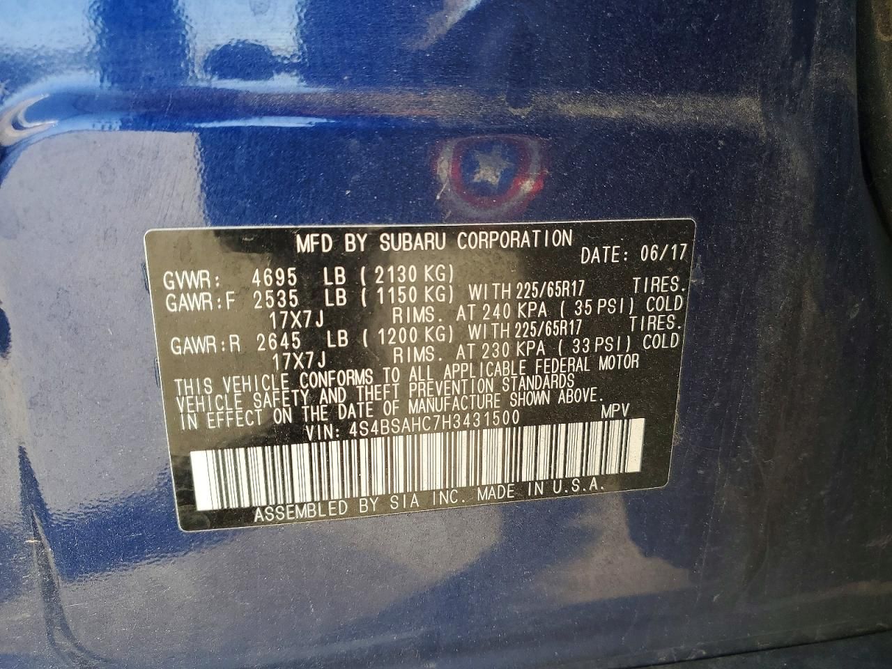 2017 Subaru Outback 2.5i Premium