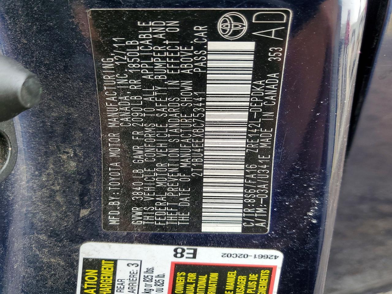 2011 Toyota Corolla Base