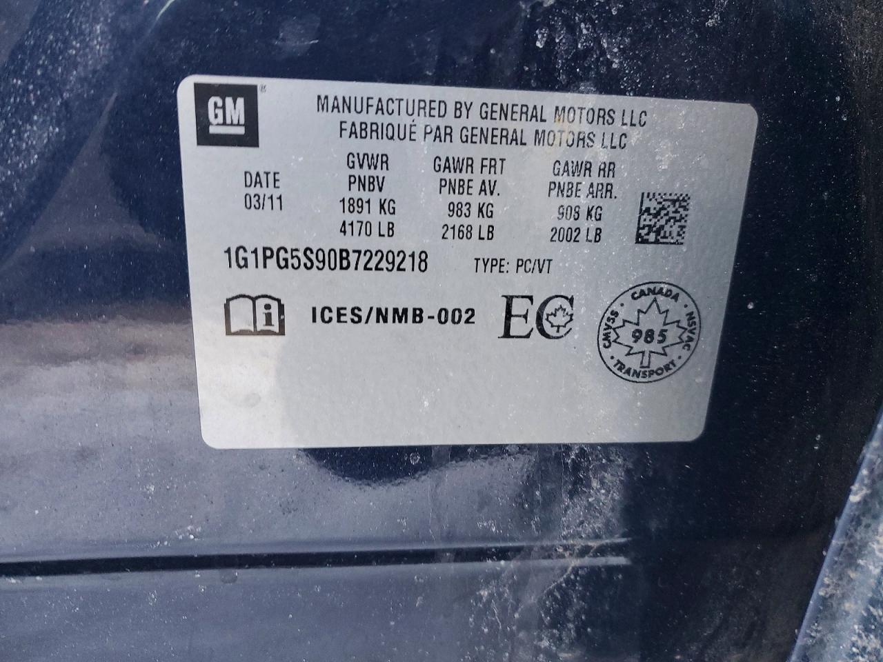 2011 Chevrolet Cruze lt