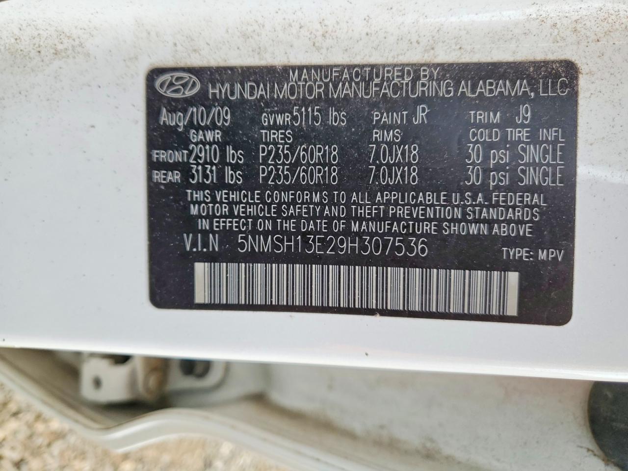 2009 Hyundai Santa fe se