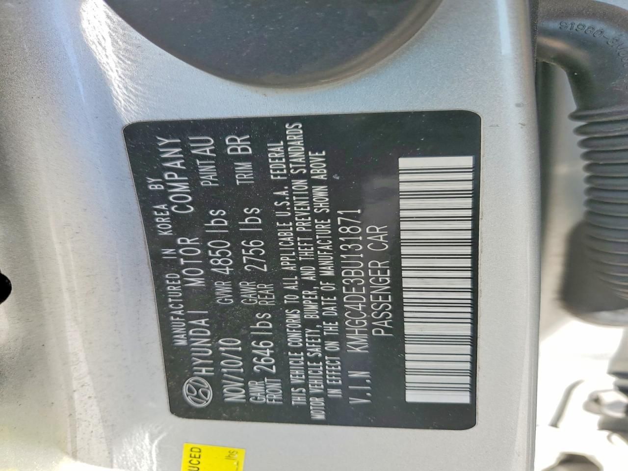 2011 Hyundai Genesis 3.8l