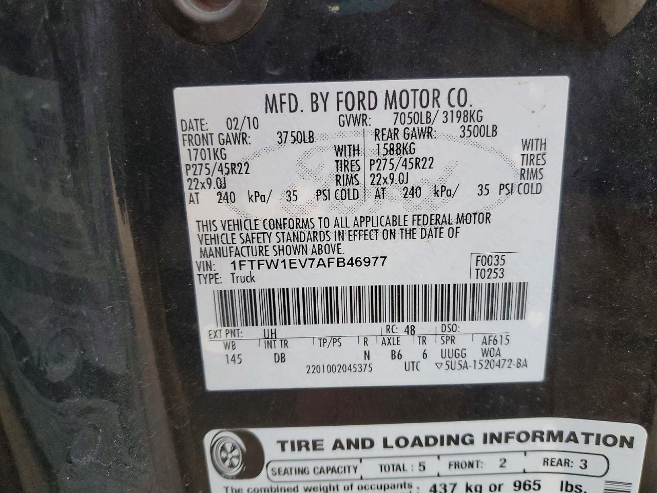 2010 Ford F150 Supercrew