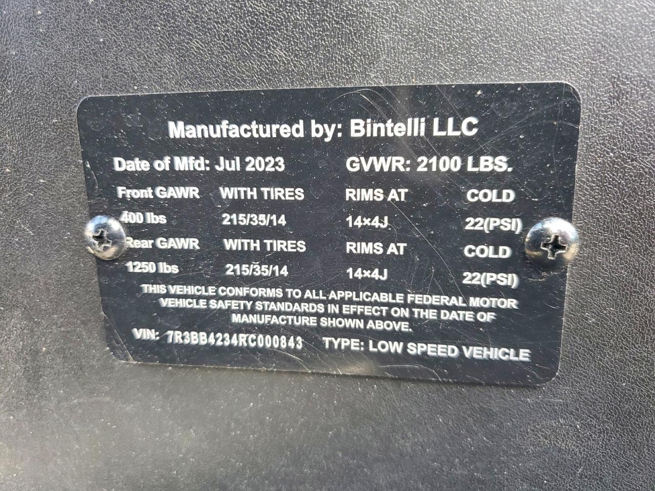 2024 Urwi 2024 Bintelli Beyond Golf Cart