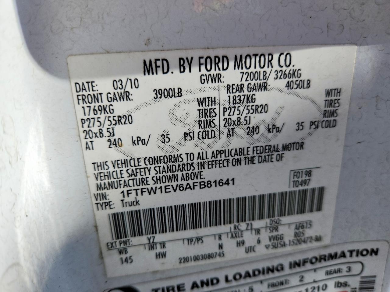 2010 Ford F150 Supercrew