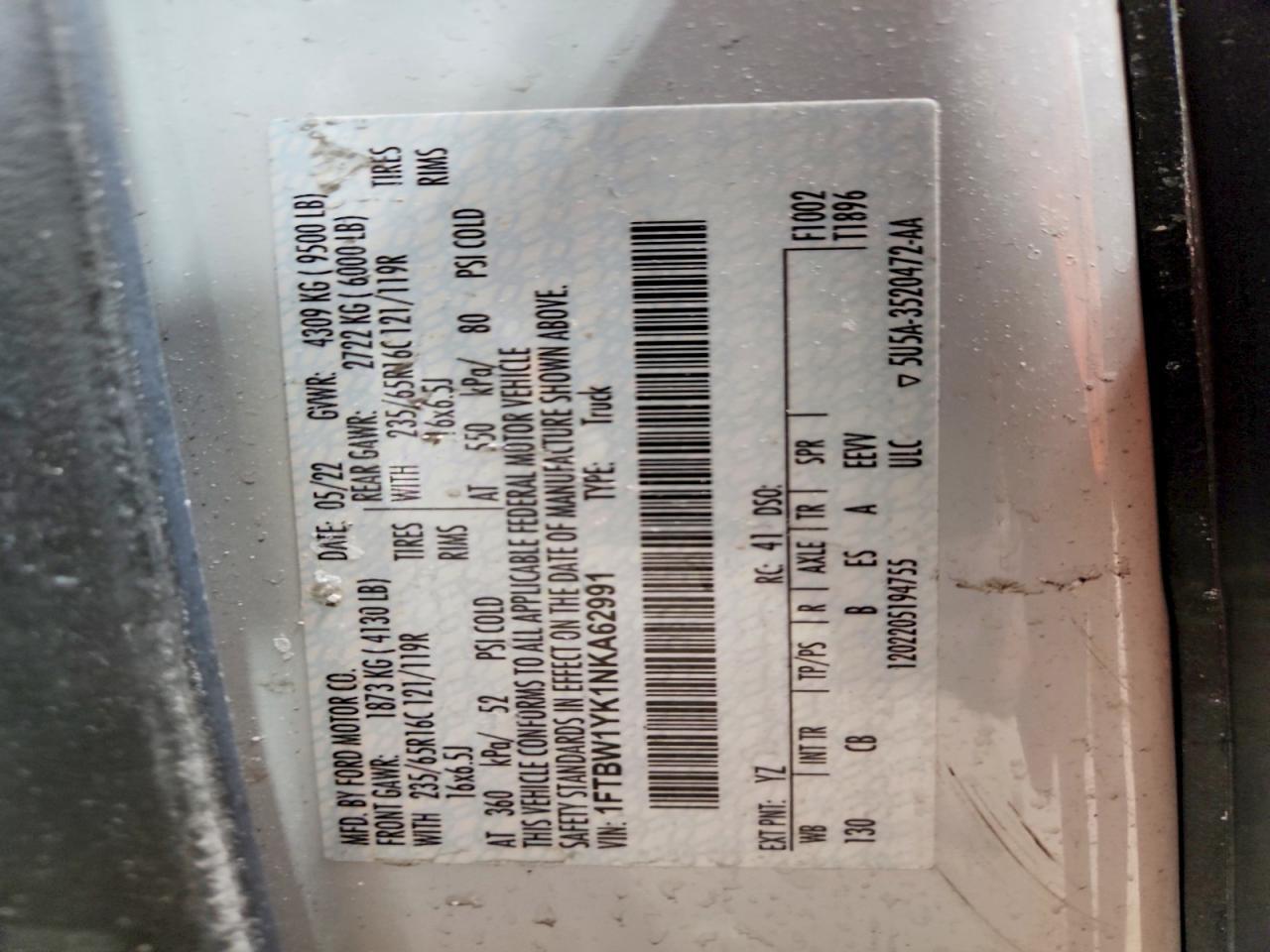 2022 Ford E-transit 350 ev cg