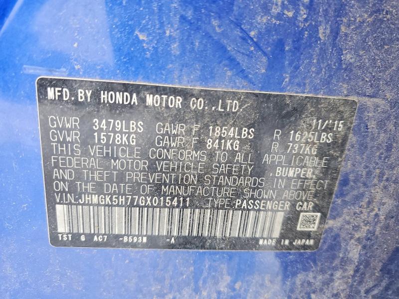 2016 Honda Fit ex