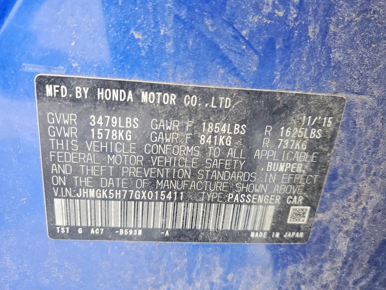2016 Honda Fit ex
