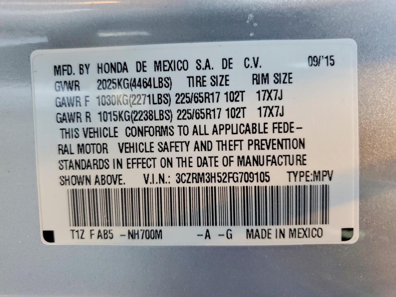 2015 Honda Cr-v ex