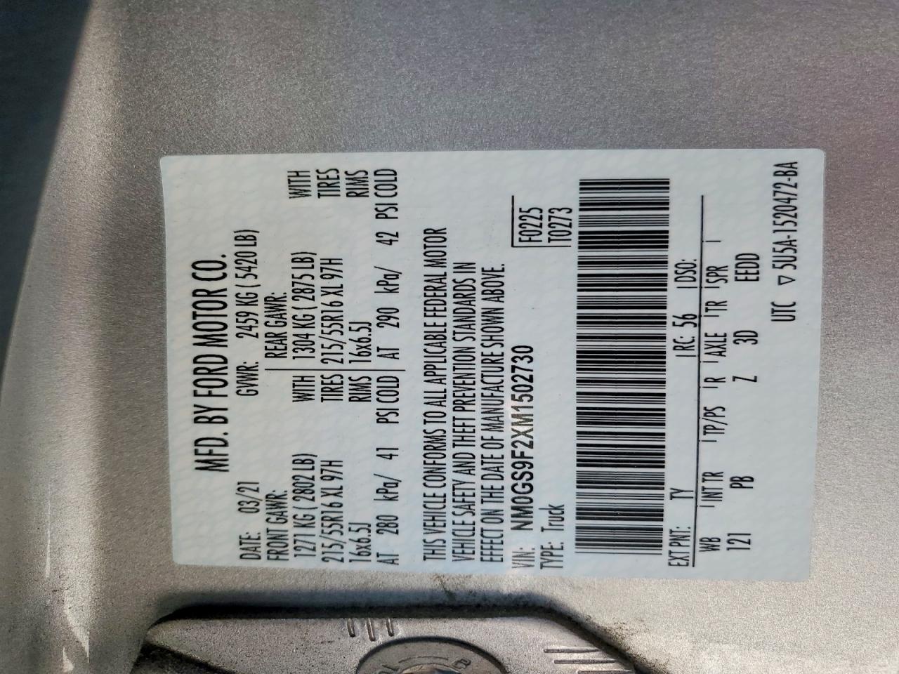 2021 Ford Transit Connect Delivery Van