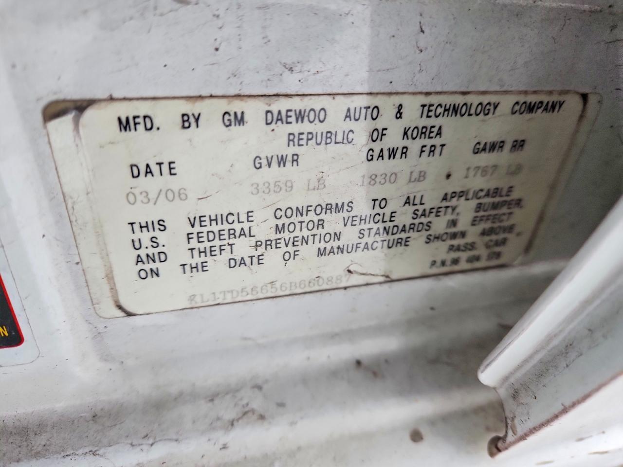 2006 Chevrolet Aveo Base