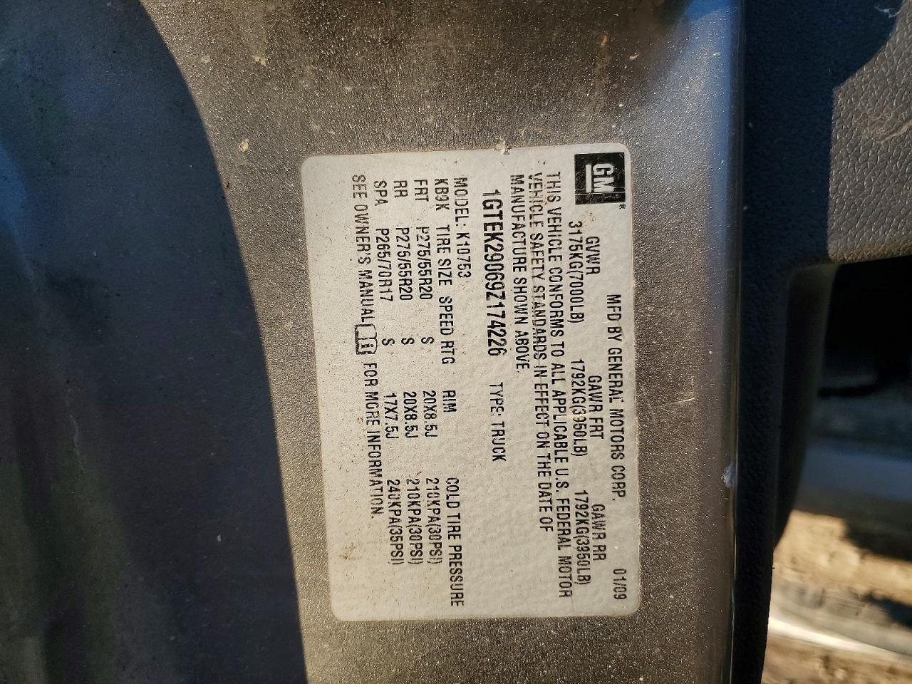 2009 GMC Sierra K1500 SLE