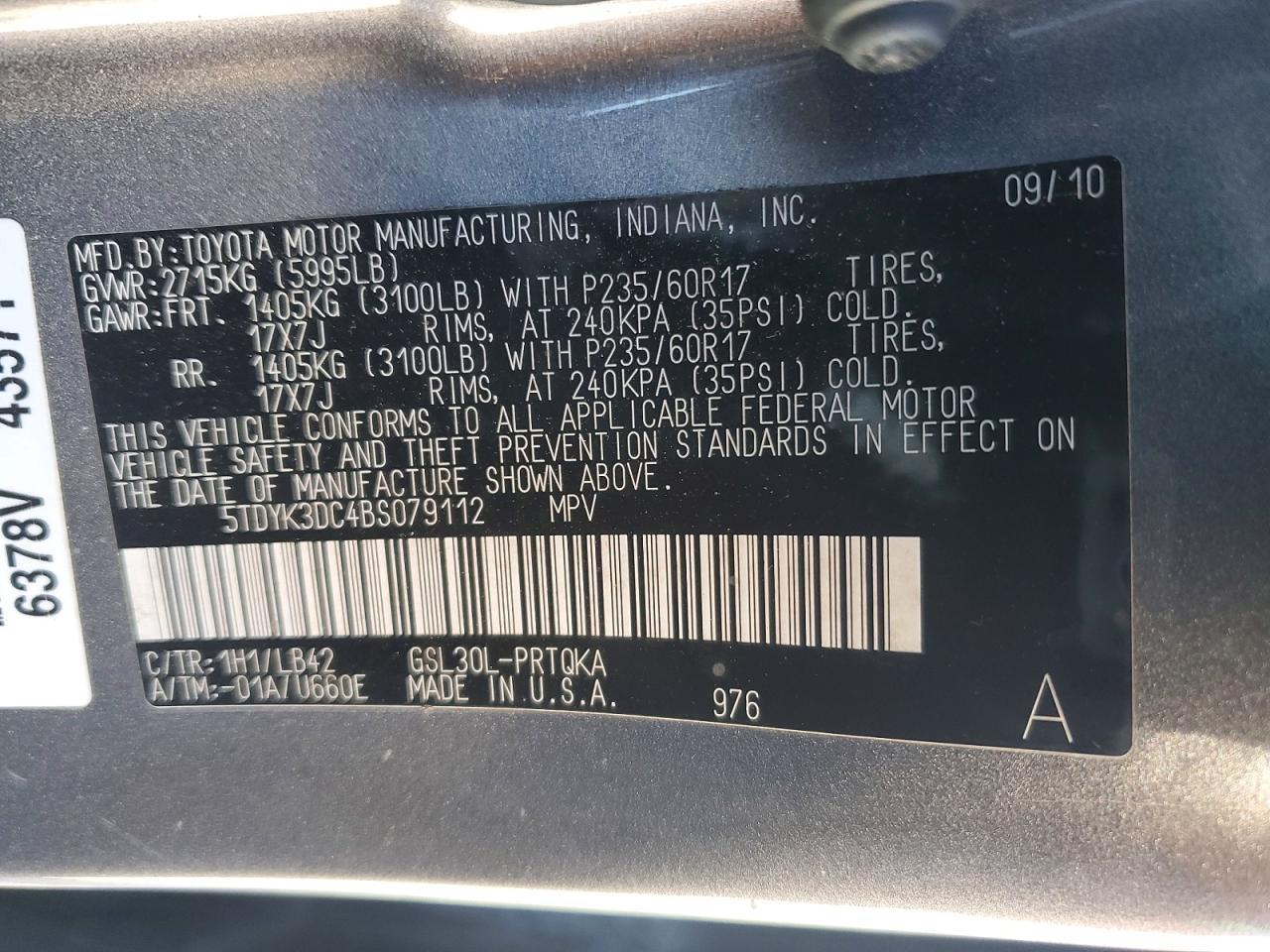 2011 Toyota Sienna XLE 8-Passenger