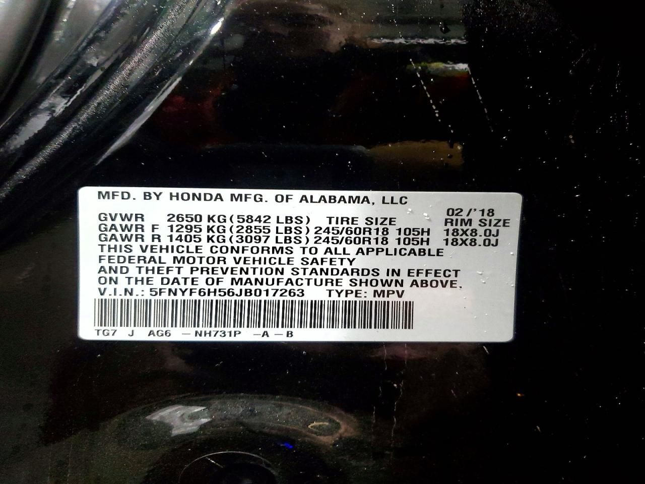 2018 Honda Pilot exl