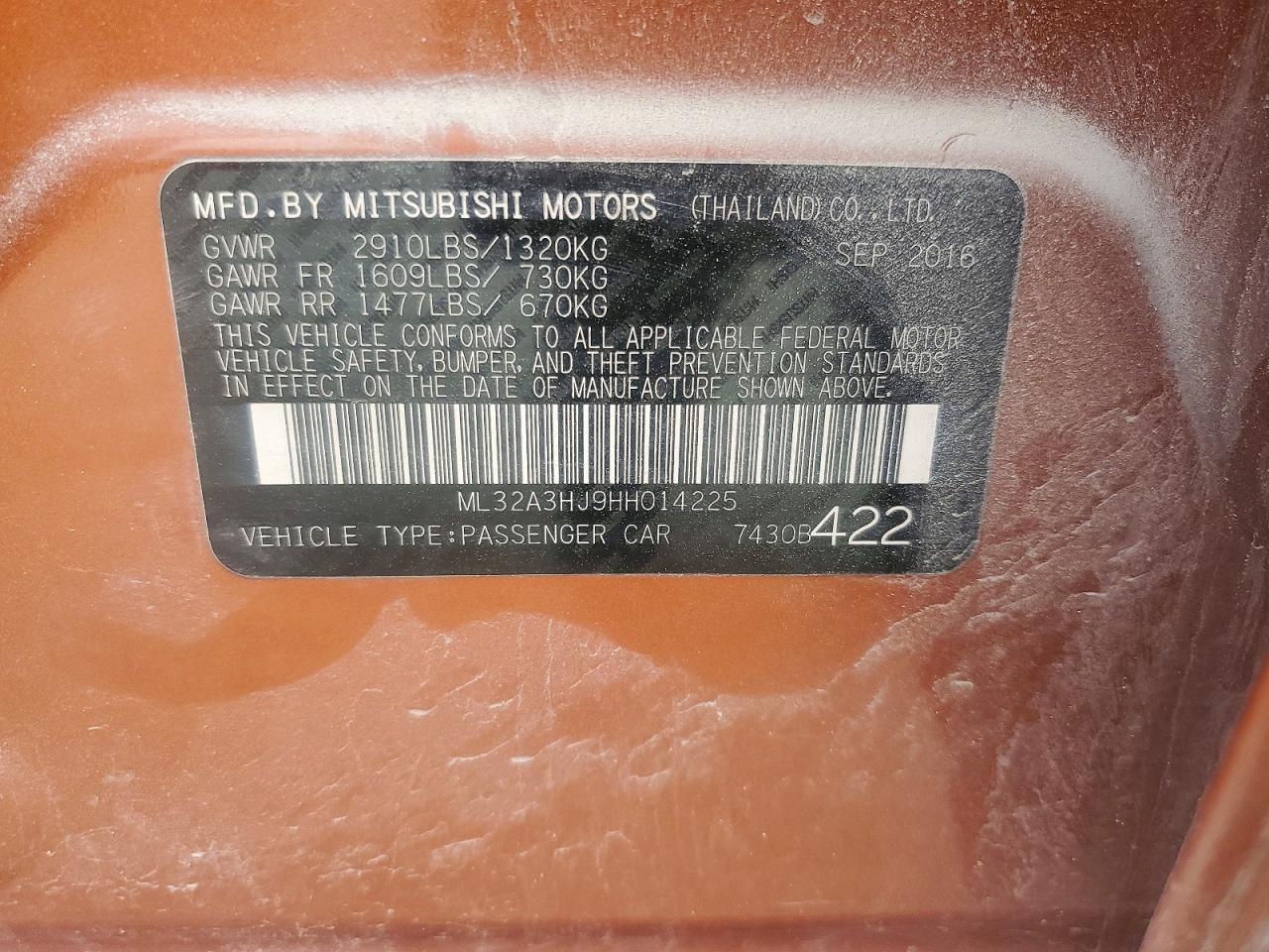 2017 Mitsubishi Mirage es