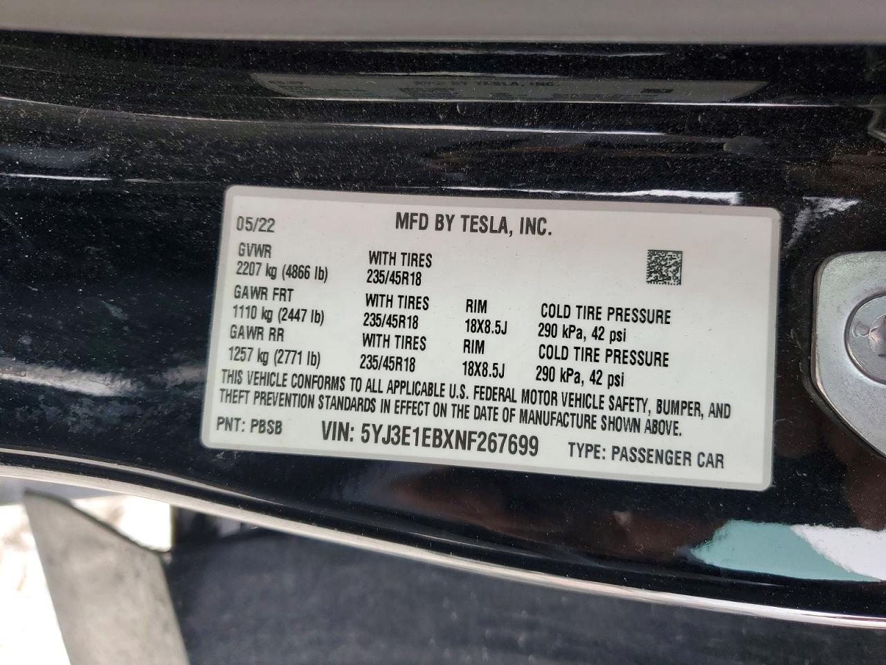 2022 Tesla Model 3
