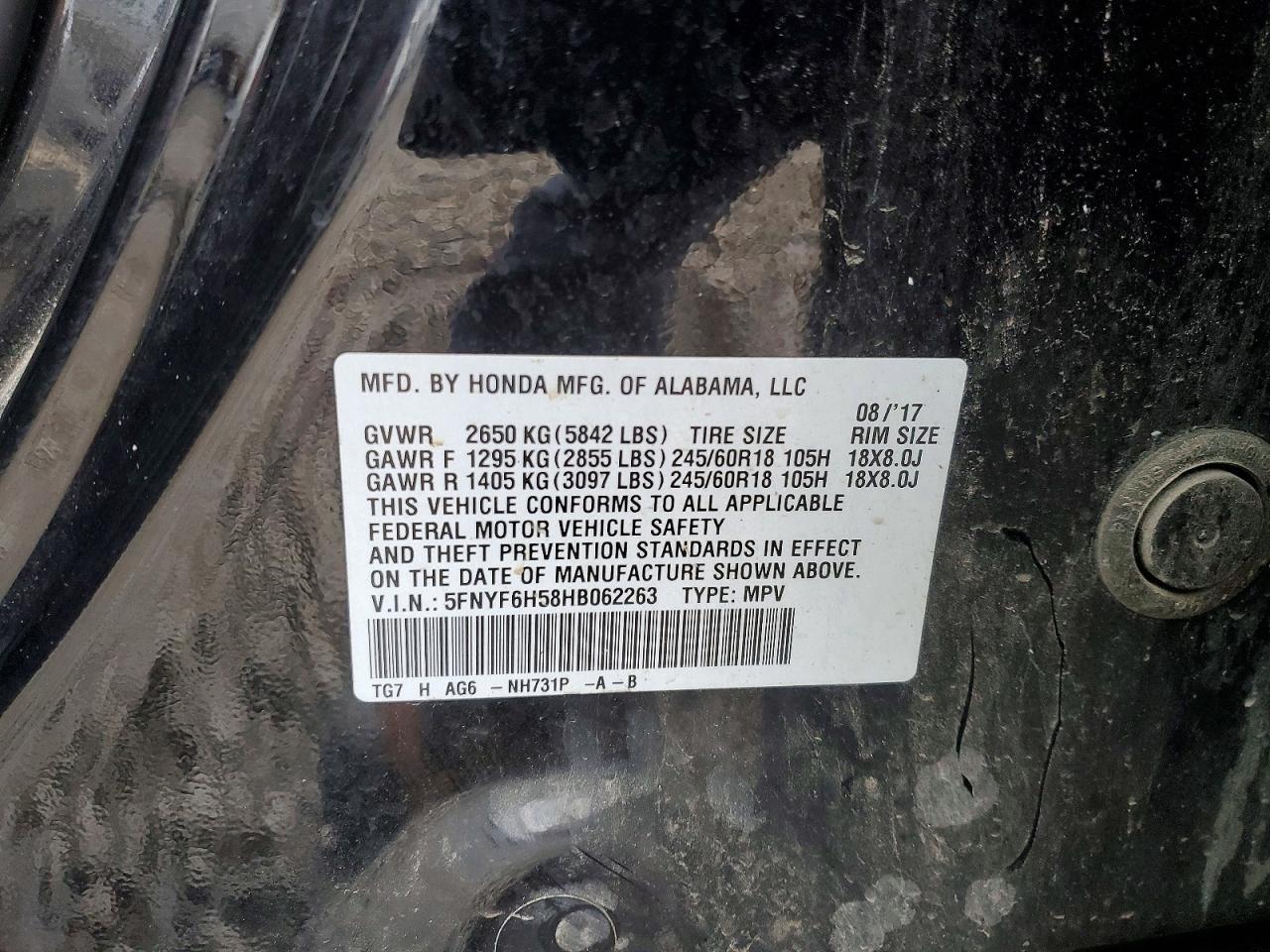 2017 Honda Pilot exl