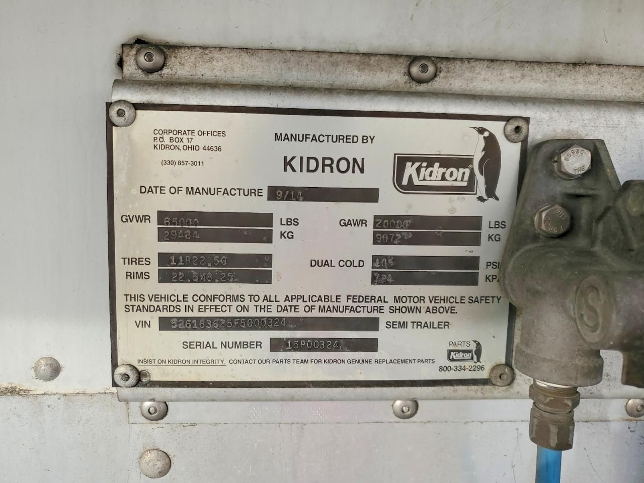 2015 Kidron Reefer-Refrigerated Van Trailer