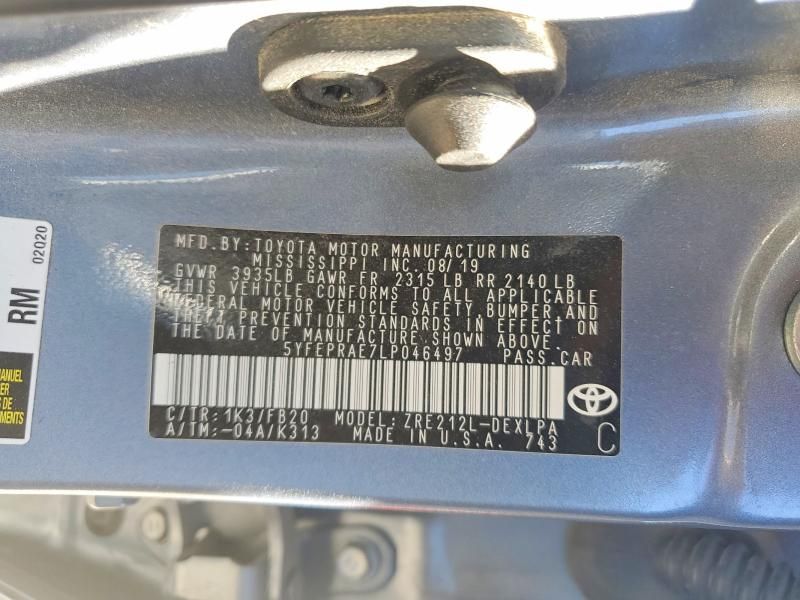 2020 Toyota Corolla le