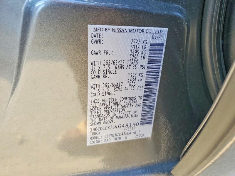 2025 Nissan Frontier s