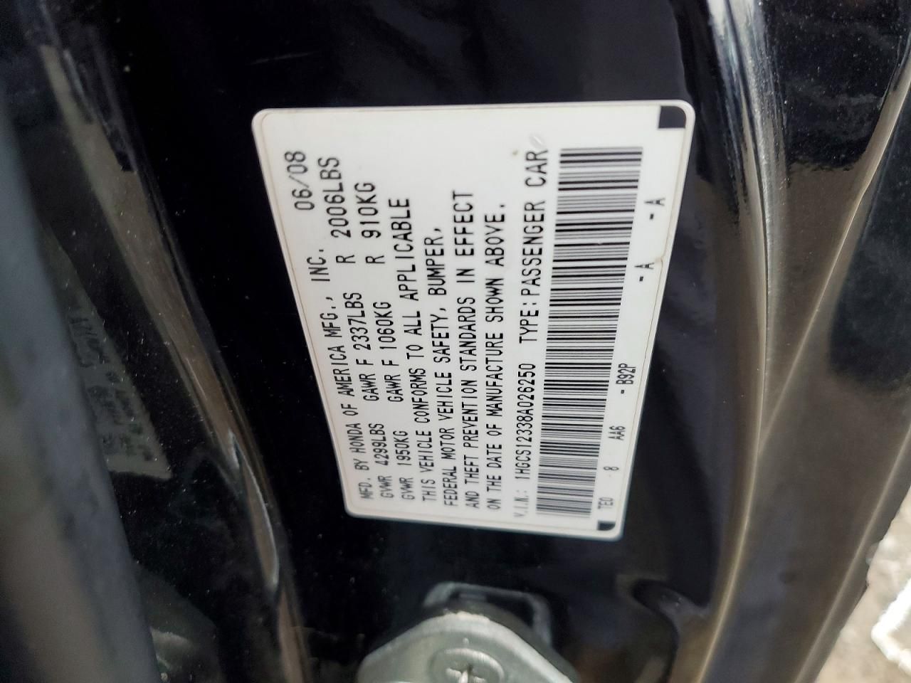 2008 Honda Accord Lx-s