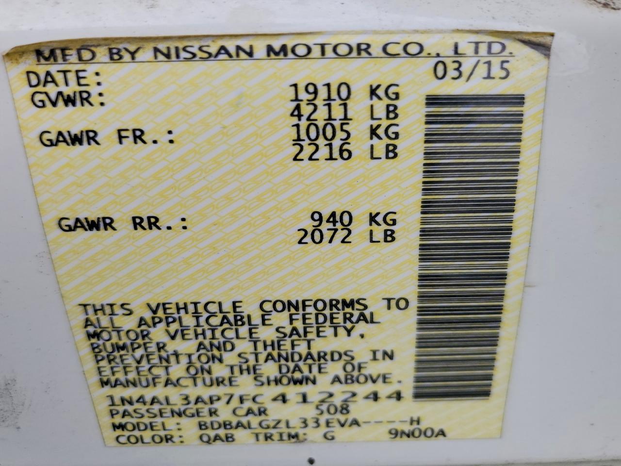 2015 Nissan Altima 2.5