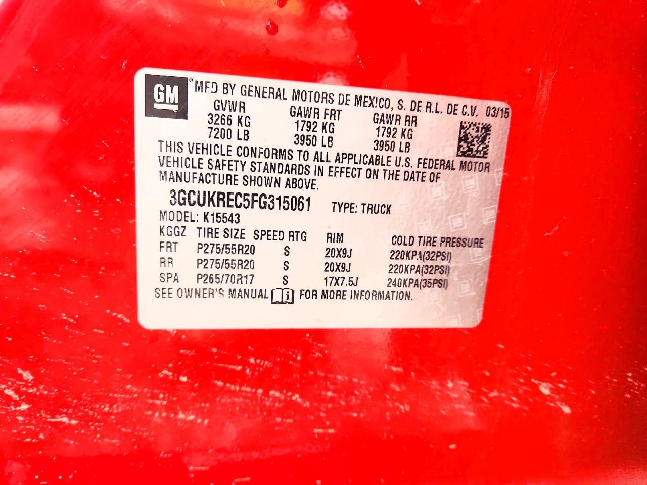 2015 Chevrolet Silverado K1500 lt