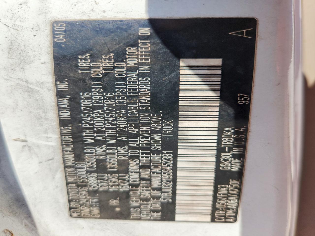 2005 Toyota Tundra Base