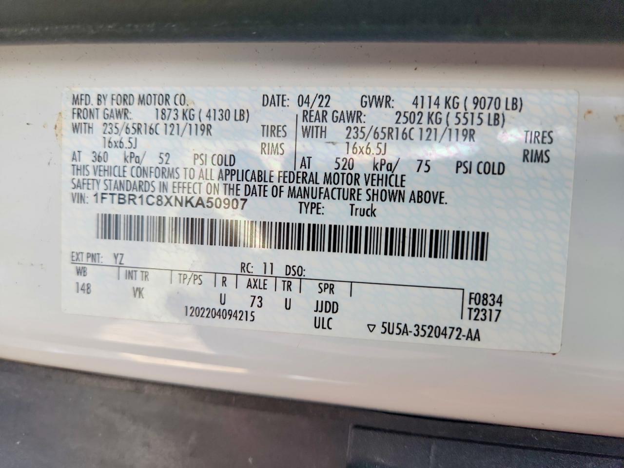 2022 Ford Transit 250 Delivery Van